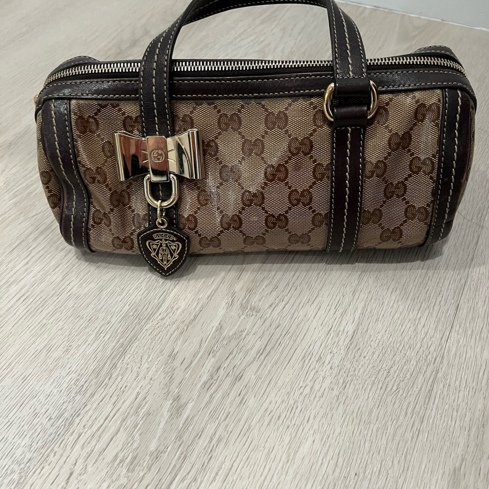 GUCCI Crystal Monogram Duchessa Small Boston Bag Brown - Picture 5 of 5